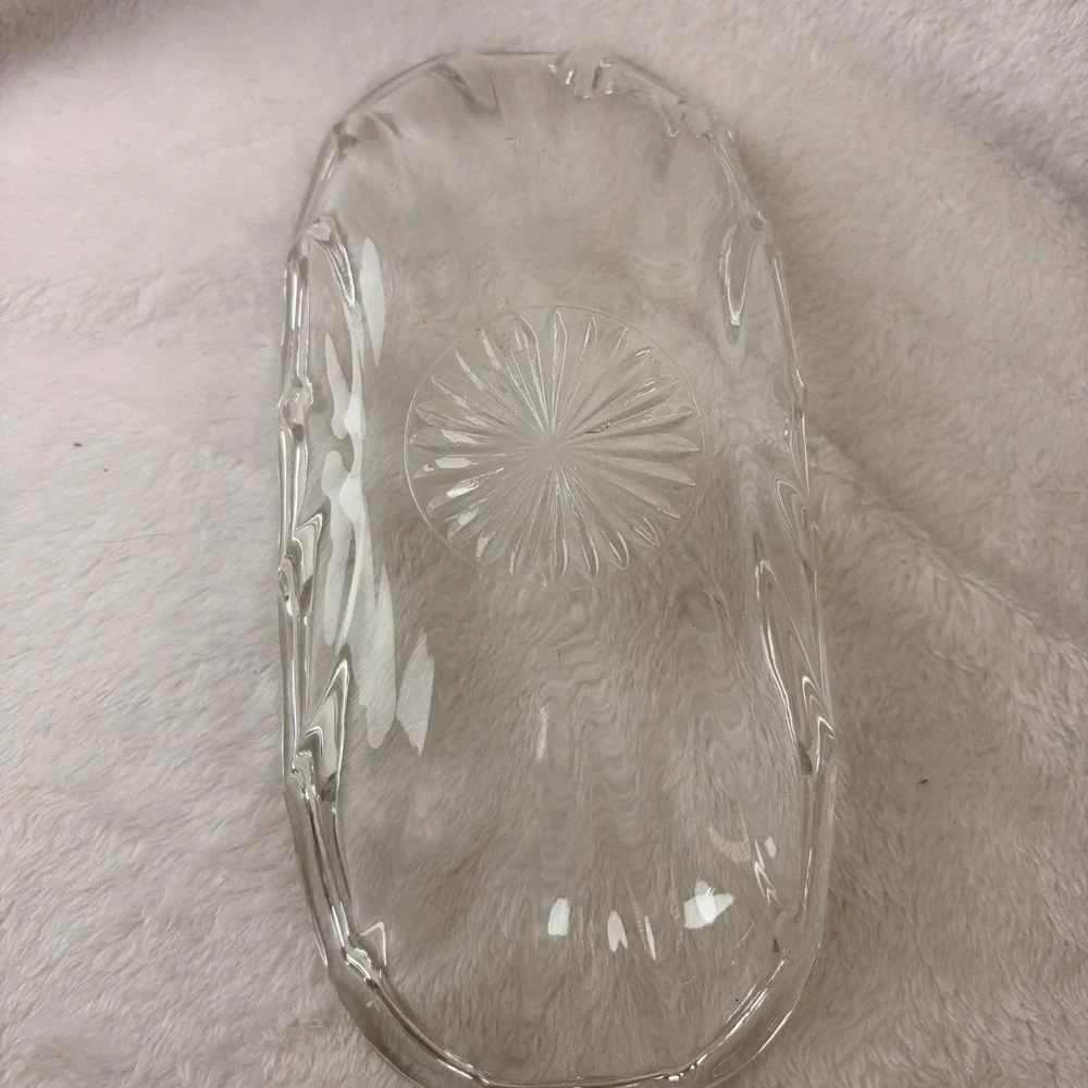 Set of 6 Vtg 60Anchor Hocking Glass Banana Split Boat 561 Starburst Unmarked EVC